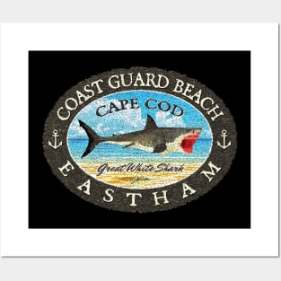 Coast Guard Beach, Eastham, Massachusetts, (Cape Cod) Great White Shark Posters and Art